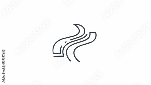 Simple line art flame icon symbol.