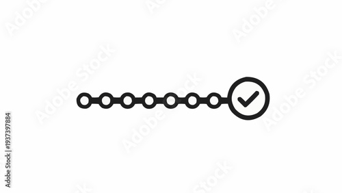 Simple Line Icon with Checkmark Symbol.