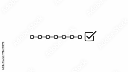Simple Line Icon with Checkmark Symbol.