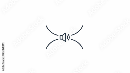 Sound speaker icon with waves.