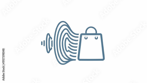 Sound wave ecommerce shopping bag icon.