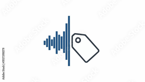 Sound Wave Tag Icon Design Element.