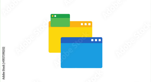 Browser Windows Overlapping in Different Colors.