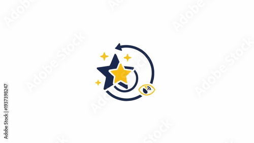 Star with Circular Arrow Motion Symbol.