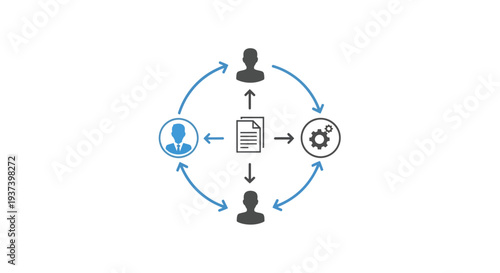Business Communication Teamwork Flowchart Diagram.