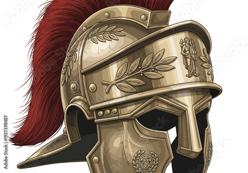 Ancient Greek Bronze Warrior Helmet Closeup.