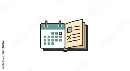 Calendar Icon with Marked Date.