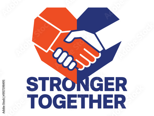 Stronger Together Logo with Heart-Shaped Hands