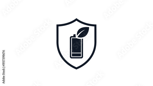 Shield Icon with Battery and Leaf Symbol.