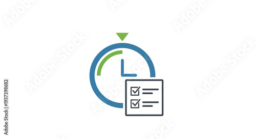 Checklist Next to a Stopwatch Icon.