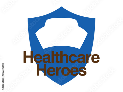 Blue Shield Healthcare Heroes Logo with Brown Text on White Background