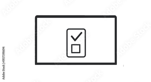 Checkmark Box Icon Design Element.