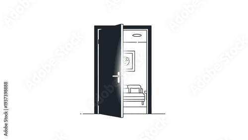 Safe Deposit Box Interior Open.