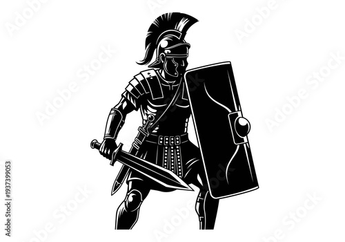 Ancient Greek or Roman Warrior in Armor.
