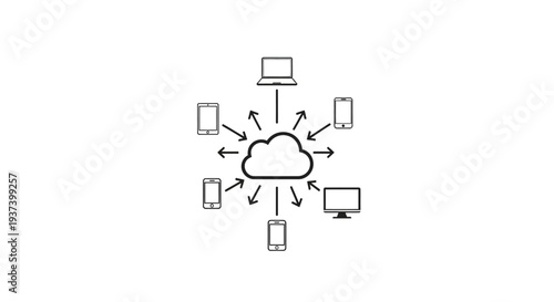 Cloud Computing Network System Connection.