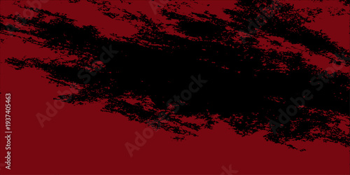 Abstract dark red and black grunge background with heavy ink splatter texture, dramatic gritty paint stroke effect