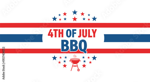 4th of July BBQ banner vector