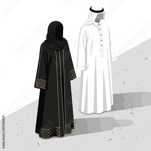 Traditional Arabic Clothing for Man and Woman.