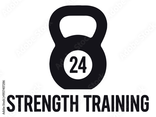 Black Kettlebell Icon for Strength Training and Fitness Motivation