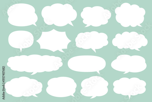 デザインに使えるシンプル吹き出し【 ベクター・吹き出し口移動可能 】