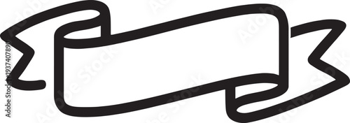 Black White Ribbon Banner Fluttering Ends Labor Movement Worker Union Vector Illustration