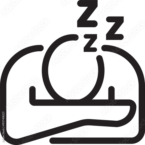 Stylized black outline of a person sleeping with zzz symbols sleep sleeping person rest slumber dream
