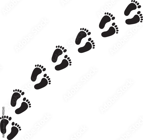 Footsteps of Progress: A symbolic representation of a journey, illustrated by a trail of tiny footprints.