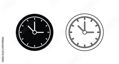 Minimalist analog clocks set Vector