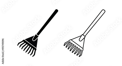 Rake tools set - garden equipment Vector