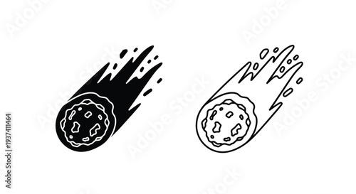 Meteor comet space flight illustration Vector