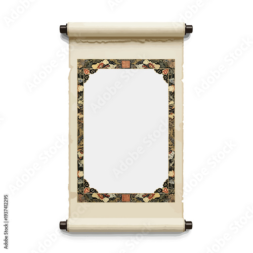 Blank Scroll with Decorative Border.