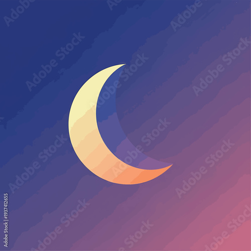 Crescent Moon in the Night Sky.