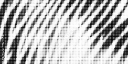 Grunge halftone gradient background. Faded grit noise texture. White and black sand wallpaper. Retro pixelated backdrop. Anime or manga style comic overlay. Vector graphic design textured template