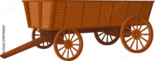 Farm wagon in vintage style. Old ranch carriage