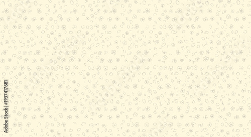 Subtle cream-colored background with a delicate, repeating pattern of tiny, faint abstract shapes and geometric symbols creating a soft texture.