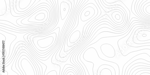 Abstract black & white topography on old paper-textured canvas. Concept of a conditional geography scheme. White wave paper curved reliefs.