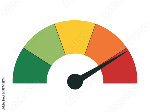 Colorful gauge meter with needle indicator