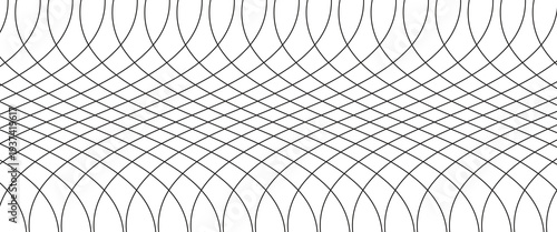 Guilloche background. A simple pattern with wavy lines. Moire ornament. Monochrome guilloche texture with waves. Original money pattern. Digital watermar, gradient. Security design Vector illustration