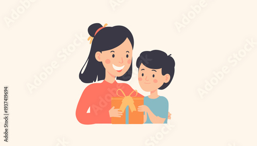 Mother and Child Sharing a Moment Together.