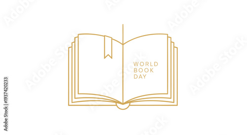 Vector illustration of open book on World Book Day