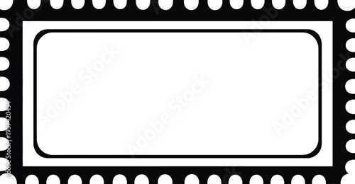 Postage stamp frame with vintage scalloped edges vector