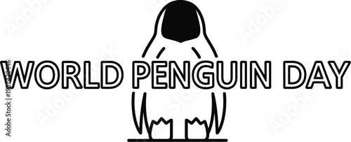 Penguin character social media post template for nature conservation