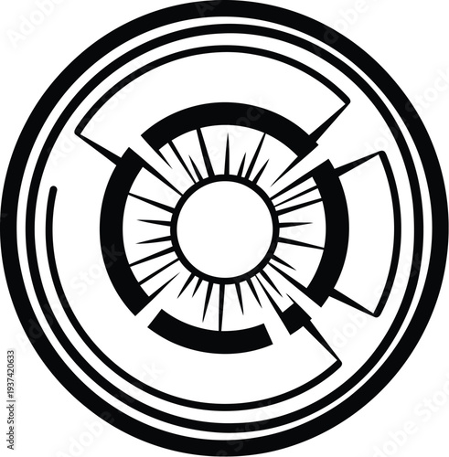 Carrot cross section with internal rings vector illustration