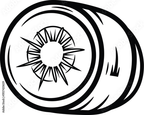 Carrot cross section with internal rings vector illustration