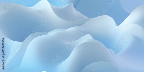Abstract blue and white flowing wave pattern with soft light for high end interior design wallpapers textiles and modern branding backdrop.