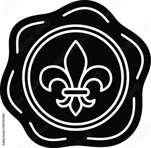 Wax seal stamp featuring a royal fleur-de-lis emblem design