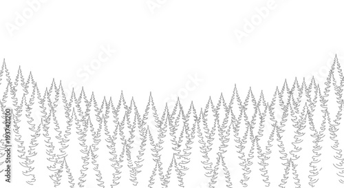 Minimalist Grey Fir Tree Forest Seamless Pattern Vector Illustration. Abstract Winter Coniferous Border Graphic Background.