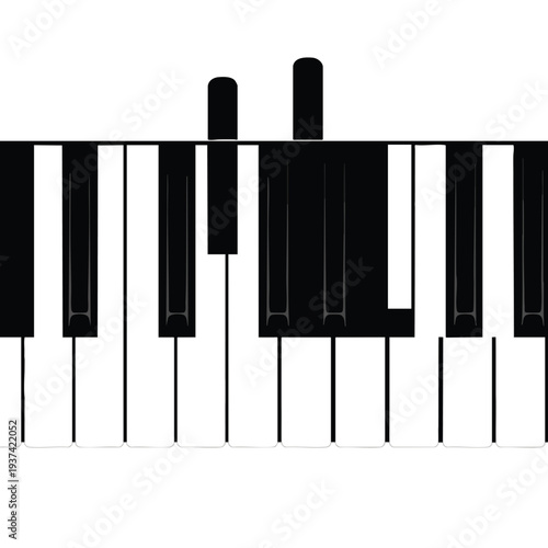 Close up of a Modern Piano Keyboard with Black and White Keys for Music and Art Projects