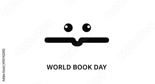 Vector illustration of book face for World Book Day