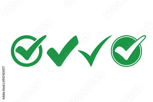 Green checkmarks on white background, symbolizing approval and confirmation